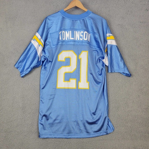 Reebok NFL San Diego Chargers Mens Large Ladainian Tomlinson Blue Jersey - Picture 2 of 12